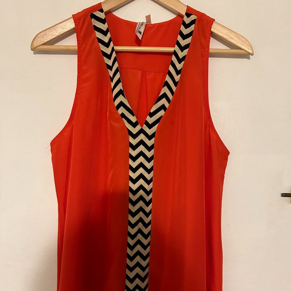 Pink Owl Orange Blouse -Size L